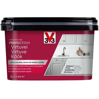 V33, Peinture loisirs créatifs, Paint Kitchen Perf Light Grey 2l (2000 ml) - Publicité V33, Peinture loisirs créatifs, Paint Kitchen Perf Light Grey 2l (2000 ml) - Publicité