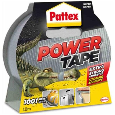 Pattex Power Tape - Argent - 10m x 50mm - Ruban adhésif - Publicité Pattex Power Tape - Argent - 10m x 50mm - Ruban adhésif - Publicité