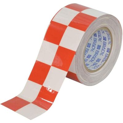 Brady, Ruban adhésif, TS-76.20-514-RD/WT-CHK-RL, ToughStripe, Bandes de marquage au sol, polyester, rouge/blanc (76.20 mm) - Publicité Brady, Ruban adhésif, TS-76.20-514-RD/WT-CHK-RL, ToughStripe, Bandes de marquage au sol, polyester, rouge/blanc (76.20 mm) - Publicité