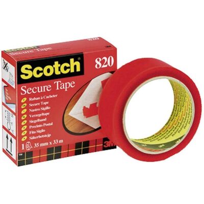 Scotch, Ruban adhésif, Rouleau de ruban de scellage, 35 mm x 33 m, rouge (35 mm) - Publicité Scotch, Ruban adhésif, Rouleau de ruban de scellage, 35 mm x 33 m, rouge (35 mm) - Publicité