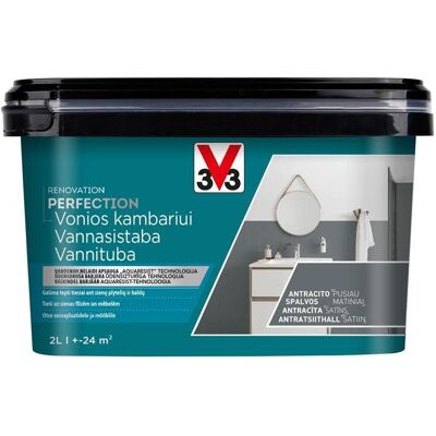 V33, Peinture loisirs créatifs, Peinture salle de bain Perf Anthracite 2l (2000 ml) - Publicité V33, Peinture loisirs créatifs, Peinture salle de bain Perf Anthracite 2l (2000 ml) - Publicité