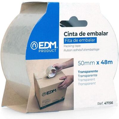 EDM, Ruban adhésif, Adhesive transparent packaging tape 48 microns 50 mm x 48 m (50 mm) - Publicité EDM, Ruban adhésif, Adhesive transparent packaging tape 48 microns 50 mm x 48 m (50 mm) - Publicité