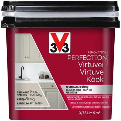 V33, Peinture loisirs créatifs, Paint Kitchen Perf Cinnamon 0.75l (750 ml) - Publicité V33, Peinture loisirs créatifs, Paint Kitchen Perf Cinnamon 0.75l (750 ml) - Publicité