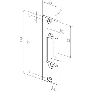 Assa Abloy, Poignée de porte, Gâche plate 106 acier or ducati à froid largeur 24 x longueur 110 mm DIN gauche / droite (Poignée de porte) - Publicité Assa Abloy, Poignée de porte, Gâche plate 106 acier or ducati à froid largeur 24 x longueur 110 mm DIN gauche / droite (Poignée de porte) - Publicité