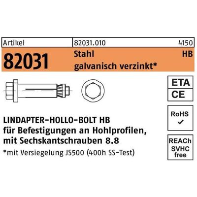 Lindapter - 82031 - HB 16-2 - galvanisé - boulon creux - Publicité Lindapter - 82031 - HB 16-2 - galvanisé - boulon creux - Publicité
