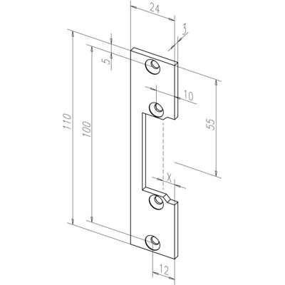 Assa Abloy, Poignée de porte, Gâche plate 106 acier or ducati à froid largeur 24 x longueur 110 mm DIN gauche / droite (Poignée de porte) - Publicité Assa Abloy, Poignée de porte, Gâche plate 106 acier or ducati à froid largeur 24 x longueur 110 mm DIN gauche / droite (Poignée de porte) - Publicité