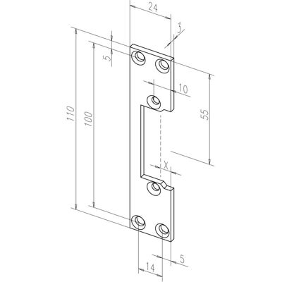 Assa Abloy, Poignée de porte, Gâche plate 107 Acier galvanisé à froid Largeur 24 x longueur 110 mm DIN gauche / droite (Garniture de porte, Poignée de porte) - Publicité Assa Abloy, Poignée de porte, Gâche plate 107 Acier galvanisé à froid Largeur 24 x longueur 110 mm DIN gauche / droite (Garniture de porte, Poignée de porte) - Publicité