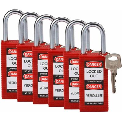 Brady, Cadenas, Serrure de sécurité standard avec anse en acier, rouge, hauteur de l'anse 38mm, corps long, anse de - Publicité Brady, Cadenas, Serrure de sécurité standard avec anse en acier, rouge, hauteur de l'anse 38mm, corps long, anse de - Publicité