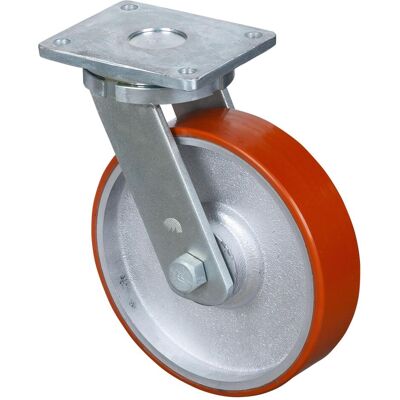 Roulette pivotante lourde BS - 300mm Polyuréthane - Carcasse en acier - Publicité Roulette pivotante lourde BS - 300mm Polyuréthane - Carcasse en acier - Publicité