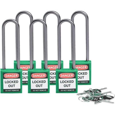 Brady, Cadenas, Serrure de sécurité compacte en nylon, vert, hauteur de poignée 75mm, poignée en aluminium 4,7mm - Publicité Brady, Cadenas, Serrure de sécurité compacte en nylon, vert, hauteur de poignée 75mm, poignée en aluminium 4,7mm - Publicité