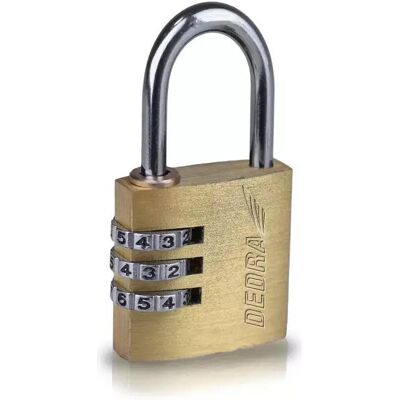 Dedra, Cadenas, Cadenas en laiton avec serrure à combinaison 25mm 11U160 - Publicité Dedra, Cadenas, Cadenas en laiton avec serrure à combinaison 25mm 11U160 - Publicité
