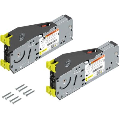 Blum, Quincaillerie pour meubles, Réservoir de force pour abattant à armature élévatrice à la verticale AVENTOS HL top - Publicité Blum, Quincaillerie pour meubles, Réservoir de force pour abattant à armature élévatrice à la verticale AVENTOS HL top - Publicité