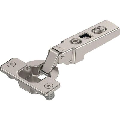 Blum, Quincaillerie pour meubles, Charnière standard CLIP 100°, droite avec ressort, à encastrer - Publicité Blum, Quincaillerie pour meubles, Charnière standard CLIP 100°, droite avec ressort, à encastrer - Publicité