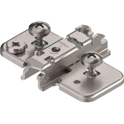 Blum, Quincaillerie pour meubles, CLIP Plaque de montage excentrique en croix, butée double, acier, EXPANDO, D : 3mm - Publicité Blum, Quincaillerie pour meubles, CLIP Plaque de montage excentrique en croix, butée double, acier, EXPANDO, D : 3mm - Publicité