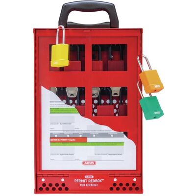Abus, Cadenas, LoTo B810 Permit Redbox + support mural - Publicité Abus, Cadenas, LoTo B810 Permit Redbox + support mural - Publicité