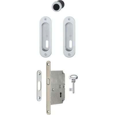 Ensemble de poignées pour porte coulissante Hoppe Modèle 4930 avec serrure - Publicité Ensemble de poignées pour porte coulissante Hoppe Modèle 4930 avec serrure - Publicité