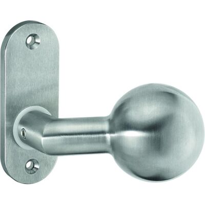 Amf, Connecteurs en bois, Bouton coudé 433, fixé sur rosace, INOX (1 pcs) - Publicité Amf, Connecteurs en bois, Bouton coudé 433, fixé sur rosace, INOX (1 pcs) - Publicité