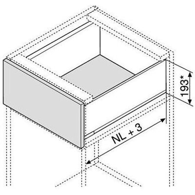 Blum, Coulisses de tiroirs, Huisserie LEGRABOX free C 177mm Inox - Publicité Blum, Coulisses de tiroirs, Huisserie LEGRABOX free C 177mm Inox - Publicité