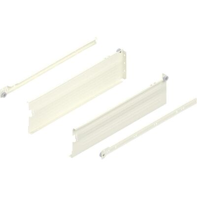 Blum, Coulisses de tiroirs, METABOX K Châssis 320 version vissée, coulisse à sortie partielle, NL 450, blanc crème - Publicité Blum, Coulisses de tiroirs, METABOX K Châssis 320 version vissée, coulisse à sortie partielle, NL 450, blanc crème - Publicité