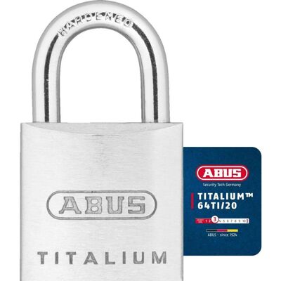 Abus, Cadenas, Serrure de suspension 64TI / 20 GL - Publicité Abus, Cadenas, Serrure de suspension 64TI / 20 GL - Publicité