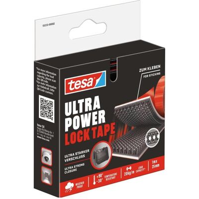 tesa, Bande velcro, Ultra Power Lock Tape (25 mm, 20 kg) - Publicité tesa, Bande velcro, Ultra Power Lock Tape (25 mm, 20 kg) - Publicité