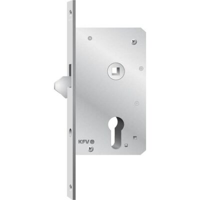 Serrure pour porte coulissante KFV - Cylindre profilé, 55mm, Nickel - Publicité Serrure pour porte coulissante KFV - Cylindre profilé, 55mm, Nickel - Publicité