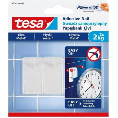 tesa, Ruban adhésif, Clous adhésifs pour carrelage et métal 2kg 2pcs/pack - (2 pcs.) - Publicité tesa, Ruban adhésif, Clous adhésifs pour carrelage et métal 2kg 2pcs/pack - (2 pcs.) - Publicité