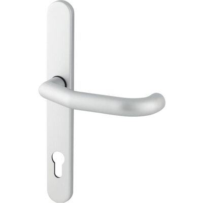 BKS, Poignée de porte, Pièce à trou de béquille coudée - sur plaque PZ 92,pour extérieur,argent anodisé (Poignée de porte) - Publicité BKS, Poignée de porte, Pièce à trou de béquille coudée - sur plaque PZ 92,pour extérieur,argent anodisé (Poignée de porte) - Publicité