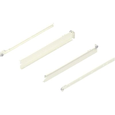 Blum, Coulisses de tiroirs, METABOX N Châssis 320 version vissée, coulisse à sortie partielle, NL 450, blanc crème - Publicité Blum, Coulisses de tiroirs, METABOX N Châssis 320 version vissée, coulisse à sortie partielle, NL 450, blanc crème - Publicité