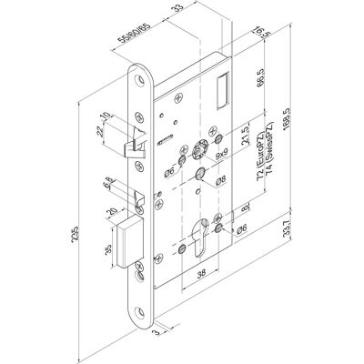 Assa Abloy, Cylindre de serrure, FF Serrure SI509X702PZ-----1MotorExécution 509X702 65/24/72 PZ 12 (Serrure à mortaise) - Publicité Assa Abloy, Cylindre de serrure, FF Serrure SI509X702PZ-----1MotorExécution 509X702 65/24/72 PZ 12 (Serrure à mortaise) - Publicité