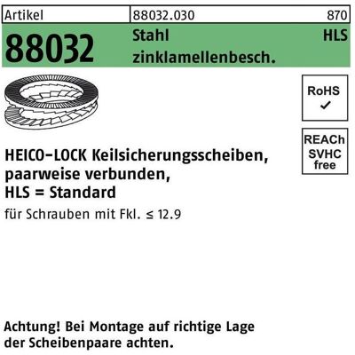 Heico Modèle 88032 Rondelle de Verrouillage en Acier - Rondelle de Sécurité - Publicité Heico Modèle 88032 Rondelle de Verrouillage en Acier - Rondelle de Sécurité - Publicité