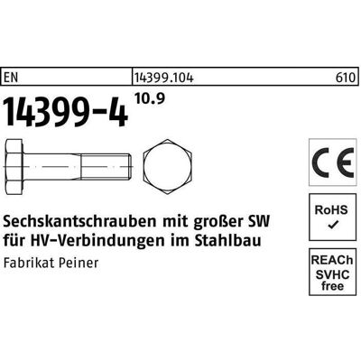 Nobrand - EN 14399-4 M30x180 - 10.9 acier - boulon - Publicité Nobrand - EN 14399-4 M30x180 - 10.9 acier - boulon - Publicité