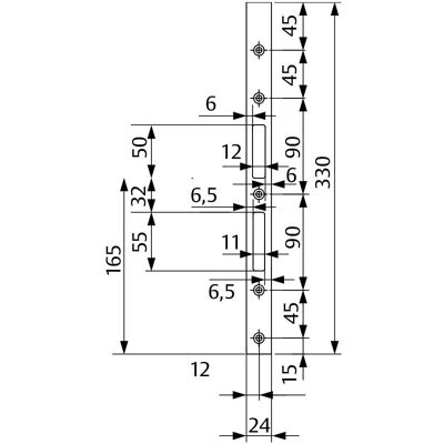 Assa Abloy, Poignée de porte, FF FERMETURE LOSE509ZBS0333SBL0024x3x330MM (Gâche) - Publicité Assa Abloy, Poignée de porte, FF FERMETURE LOSE509ZBS0333SBL0024x3x330MM (Gâche) - Publicité