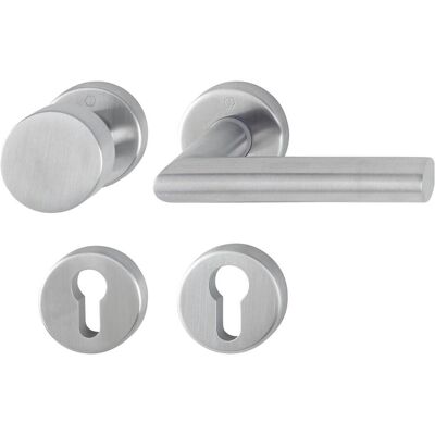 Hoppe, Poignée de porte, Garniture à rosette Amsterdam E58/42KV/42KVS/1400Z Acier inoxydable F69 rond PZ DIN gauche / droite (Garniture de porte) - Publicité Hoppe, Poignée de porte, Garniture à rosette Amsterdam E58/42KV/42KVS/1400Z Acier inoxydable F69 rond PZ DIN gauche / droite (Garniture de porte) - Publicité