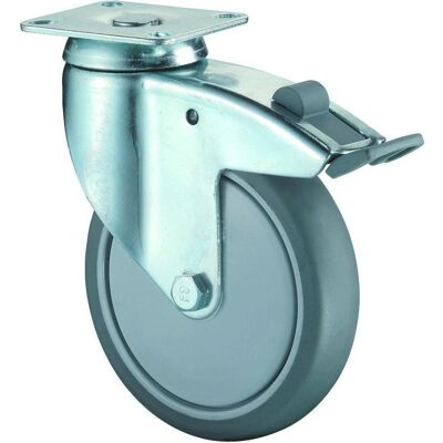 BS Rollen, Roulettes pour meubles, Roulette pivotante avec blocage total Roues Ø 125 mm Capacité de charge 100 kg avec plaque à visser - Publicité BS Rollen, Roulettes pour meubles, Roulette pivotante avec blocage total Roues Ø 125 mm Capacité de charge 100 kg avec plaque à visser - Publicité