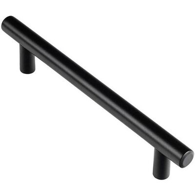 REI, Poignée pour meuble, Furniture pull handle, model 891h, made of stainless steel with matte black finish, 128 mm - Publicité REI, Poignée pour meuble, Furniture pull handle, model 891h, made of stainless steel with matte black finish, 128 mm - Publicité