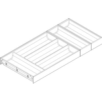 Blum, Mobilier : équipements, Ambia-Line Range-couverts 624x300x50, acier blanc soie orion gris mat (1 pcs) - Publicité Blum, Mobilier : équipements, Ambia-Line Range-couverts 624x300x50, acier blanc soie orion gris mat (1 pcs) - Publicité