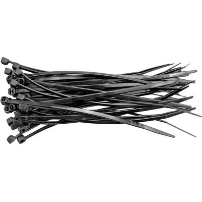 Toya, Collier de serrage, Ruban adhésif 100 x 2,5 mm 100 pièces noir (Serre-câbles en plastique, 96 mm, 100 pcs) - Publicité Toya, Collier de serrage, Ruban adhésif 100 x 2,5 mm 100 pièces noir (Serre-câbles en plastique, 96 mm, 100 pcs) - Publicité