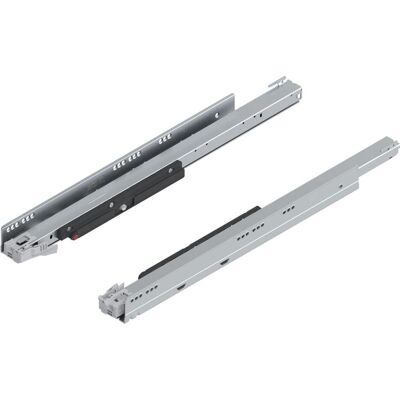 Blum, Coulisses de tiroirs, LEGRABOX rail d'armoire avec TIP-ON, extension complète, 70 kg, NL 600 mm, gauche/droite, galvanisé - Publicité Blum, Coulisses de tiroirs, LEGRABOX rail d'armoire avec TIP-ON, extension complète, 70 kg, NL 600 mm, gauche/droite, galvanisé - Publicité