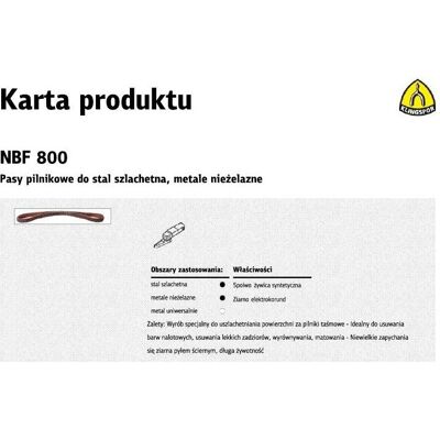 Bandes abrasives Klingspor NBF800 - Finition des surfaces - Publicité Bandes abrasives Klingspor NBF800 - Finition des surfaces - Publicité