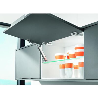 Blum, Quincaillerie pour meubles, Supports de volets Aventos HK-XS - Publicité Blum, Quincaillerie pour meubles, Supports de volets Aventos HK-XS - Publicité