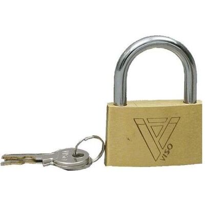 Cadenas en laiton avec clés - 25x40x9 mm - Publicité Cadenas en laiton avec clés - 25x40x9 mm - Publicité