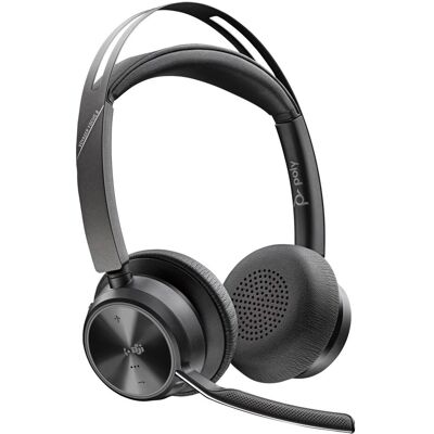 HP Poly Voyager Focus 2 Casque USB-C-C +Adaptateur USB-C/A +Support de charge (Sans fil, USB-C, Les équipes Microsoft, Réunion Google, Zoom), Casque micro de bureau, Noir - Publicité HP Poly Voyager Focus 2 Casque USB-C-C +Adaptateur USB-C/A +Support de charge (Sans fil, USB-C, Les équipes Microsoft, Réunion Google, Zoom), Casque micro de bureau, Noir - Publicité