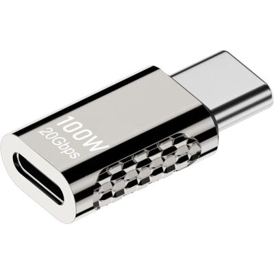 PowerGuard Titan USB-C Short Extension Male/Female Adapter 100W 20 GBit/s (USB-C, USB-C), Adaptateur USB, Gris, Argent - Publicité PowerGuard Titan USB-C Short Extension Male/Female Adapter 100W 20 GBit/s (USB-C, USB-C), Adaptateur USB, Gris, Argent - Publicité