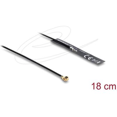 Delock WiFi 2,4 GHz Antenne I-PEX Inc., MHF I Stecker 3,4 dBi omnidirektional mit Anschlusskabel 1.13 18 (WiFi), Antenne réseau - Publicité Delock WiFi 2,4 GHz Antenne I-PEX Inc., MHF I Stecker 3,4 dBi omnidirektional mit Anschlusskabel 1.13 18 (WiFi), Antenne réseau - Publicité