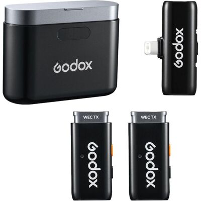 Godox WES1 KIT2 Système de microphone sans fil 2.5GHz, Microphone - Publicité Godox WES1 KIT2 Système de microphone sans fil 2.5GHz, Microphone - Publicité