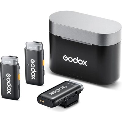Godox WEC S Kit2 Système de microphone sans fil 2.4 GHz Sony, Microphone - Publicité Godox WEC S Kit2 Système de microphone sans fil 2.4 GHz Sony, Microphone - Publicité