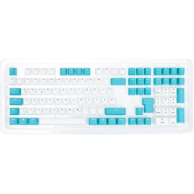 Ensemble de touches Ducky - Bleu, Blanc, ISO - 109 PBT, compatible Cherry MX - Publicité Ensemble de touches Ducky - Bleu, Blanc, ISO - 109 PBT, compatible Cherry MX - Publicité