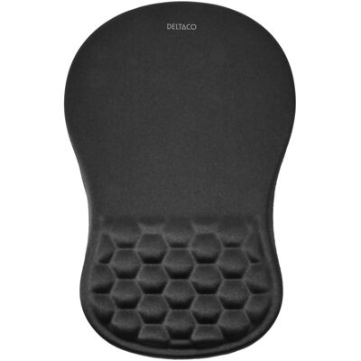Deltaco Tapis de souris ergonomique avec support pour le poignet, Tapis de souris, Noir - Publicité Deltaco Tapis de souris ergonomique avec support pour le poignet, Tapis de souris, Noir - Publicité