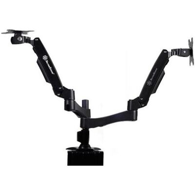 Silverstone SST-ARM22BC Support d'écran double (Tables, 24", 10 kg), Support de moniteur, Noir - Publicité Silverstone SST-ARM22BC Support d'écran double (Tables, 24", 10 kg), Support de moniteur, Noir - Publicité
